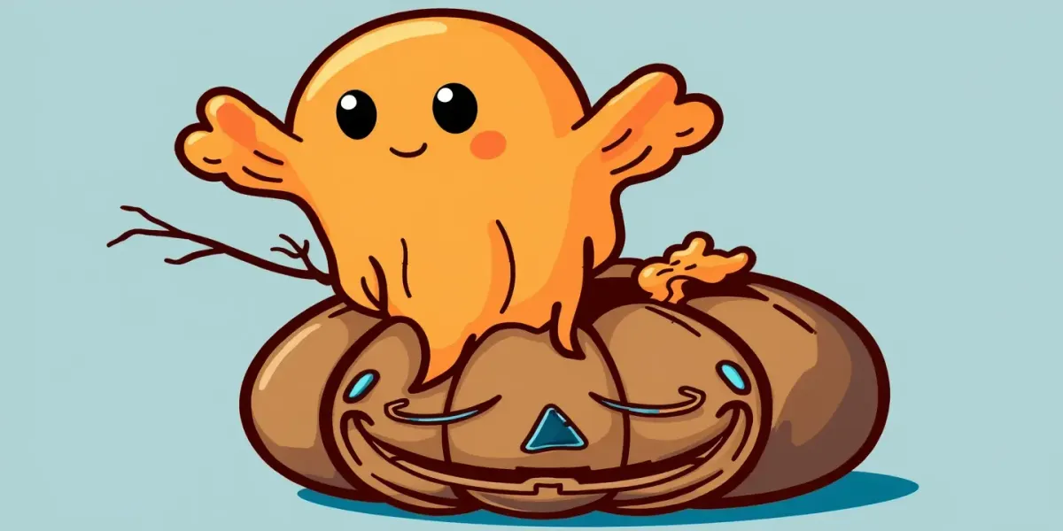 Malvorlage Halloween Geist mit Kürbis