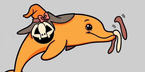 Niedlicher Delfin zum Ausmalen – Halloween Ausmalbild